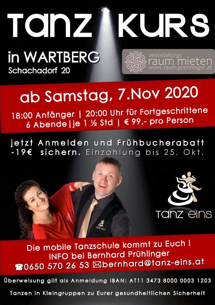 Tanzkurs für Anfänger und Fortgeschrittene im Kremstal.